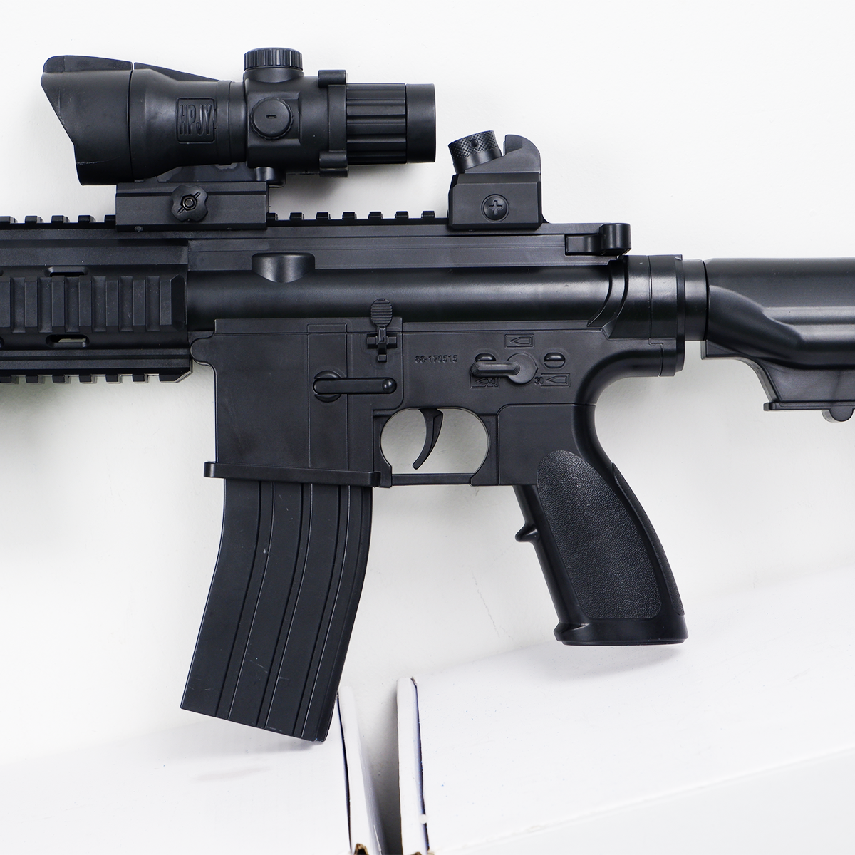 (37)HK416 สีดำ ปืนเจลไฟฟ้า ของเล่น ยิงรัวได้ ชักยิงได้