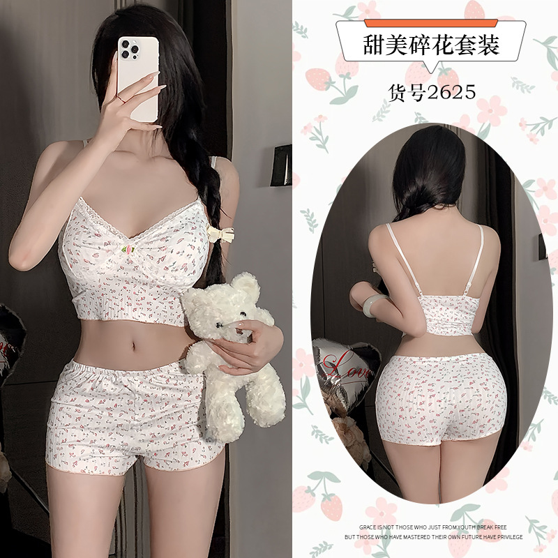 ชุดนอนเซทสายเดี่ยว เซท เสื้อ +กางเกง พร้อมส่งในไทย