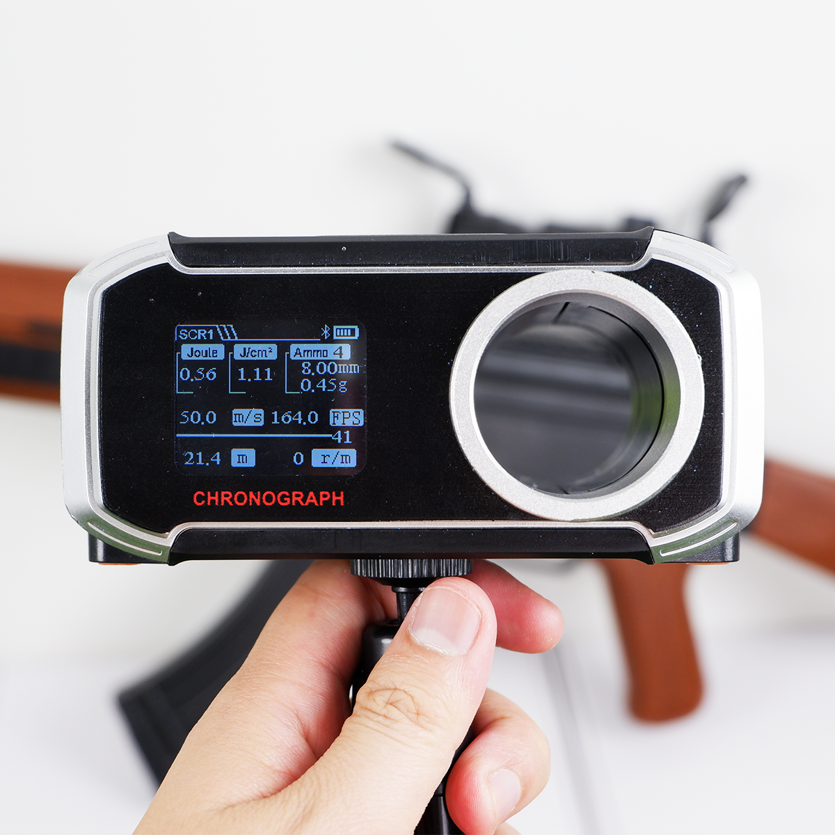 (19)AKM-47 ลายไม้ ปืนเจลไฟฟ้า ของเล่น ยิงรัวได้ ชักยิงได้