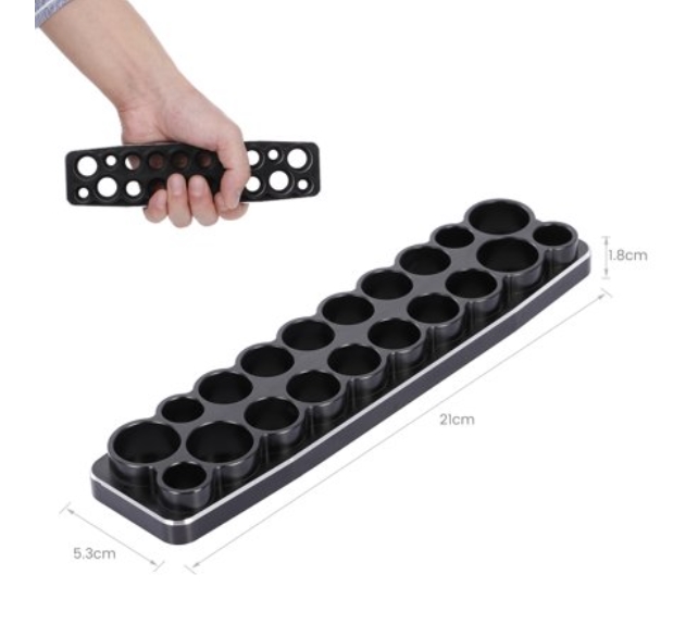 Screw Driver Shelf Hex Screwdriver Tool Kit Aluminum Alloy Stand Holder Tool Storage Rack 20 Holes ที่วางเครื่องมือ ไขควง หกเหลี่ยม RC 20ช่อง