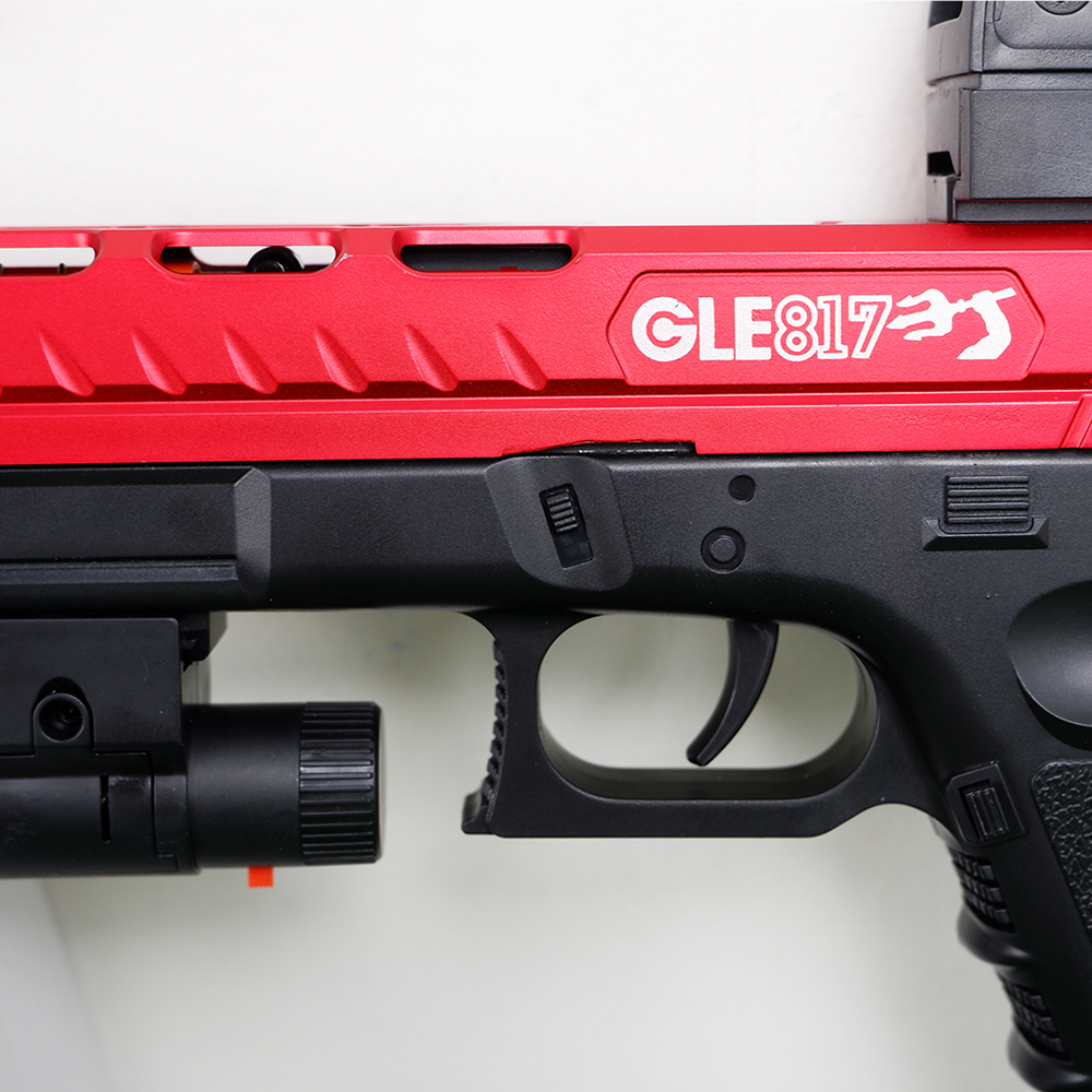 (10)GLOCK สีดำแดง ปืนเจลไฟฟ้า ของเล่น ยิงรัวได้ ชักยิงได้