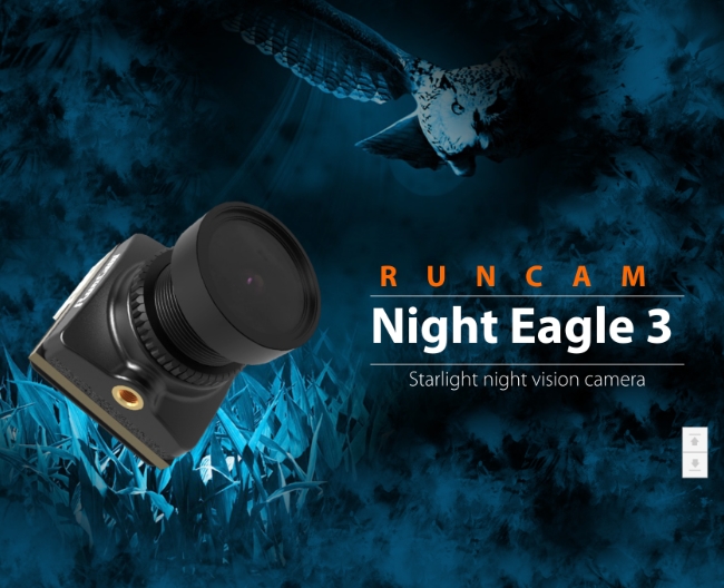 RunCam Night Eagle 3 Mini Starlight Night Vision Camera Low Light Black and White 1000TVL mV/Lux FPV racing drone 19x19