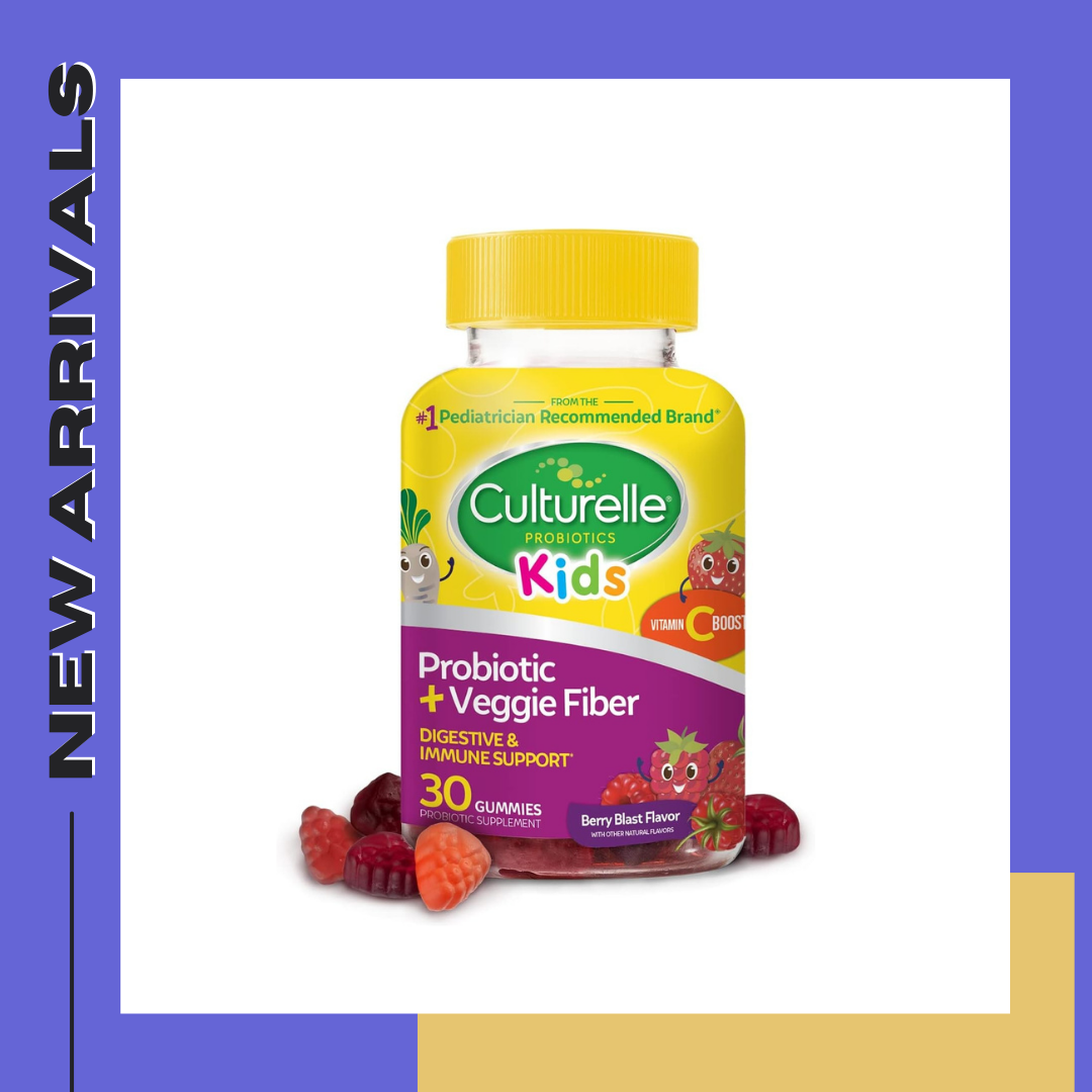 กัมมี่โปรไบโอติกส์+ไฟเบอร์ Culturelle Daily Probiotic for Kids + Veggie Fiber Gummies (Ages 3+) 30 Count