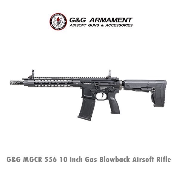 MGCR 556 10 inch Gas Blowback Airsoft Rifle - G&G