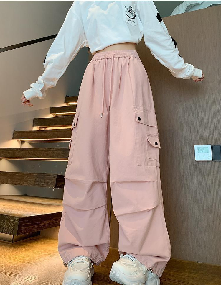 กางเกงวอร์ม สตรีท เอวสูง รุ่นกระเป๋าข้าง รหัส CN3175