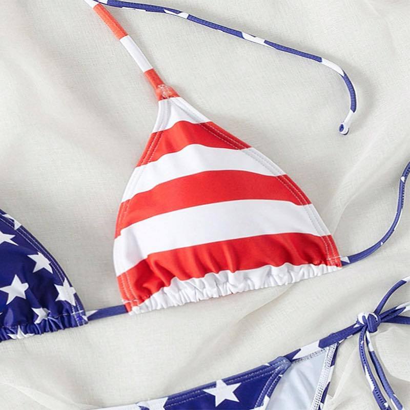 ชุดว่ายน้ำบิกินี่ สายฝอ American Bikini Summer SW455