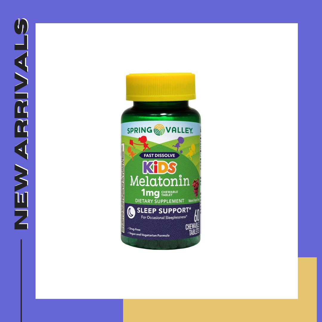วิตามินนอนหลับ สำหรับเด็ก SPRING VALLEY KIDS Melatonin Sleep ชนิดอม รสองุ่น ทานง่ายอร่อย หลับดี หลับนาน