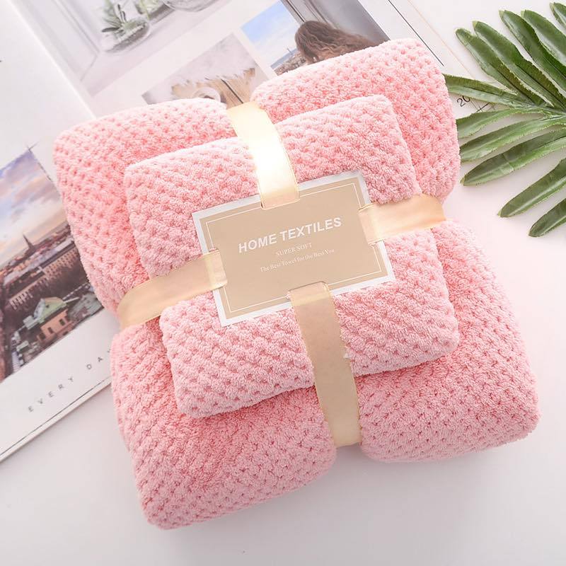 ผ้าเช็ดตัว รังผึ้ง เซท 2 ชิ้น หนานุ่ม รุ่นหนาพิเศษ ของขวัญ สมนาคุณ พร้อมส่ง