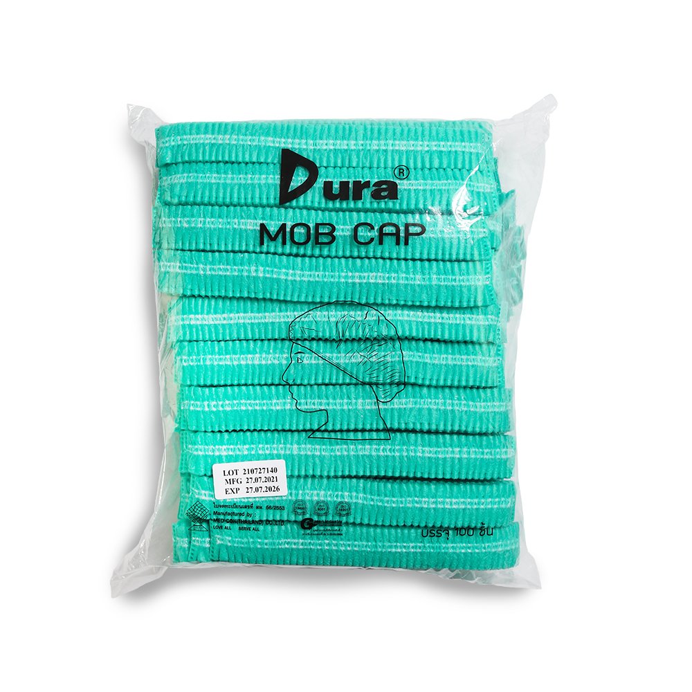 หมวกคลุมผม (100/pk) ยี่ห้อ Dura