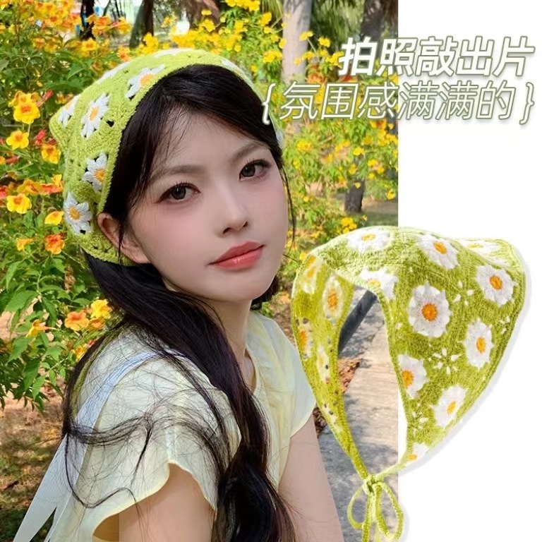 ผ้าโพกหัวไหมพรม โครเซต์ถัก สไตล์เกาหลี (SG079/SG080)