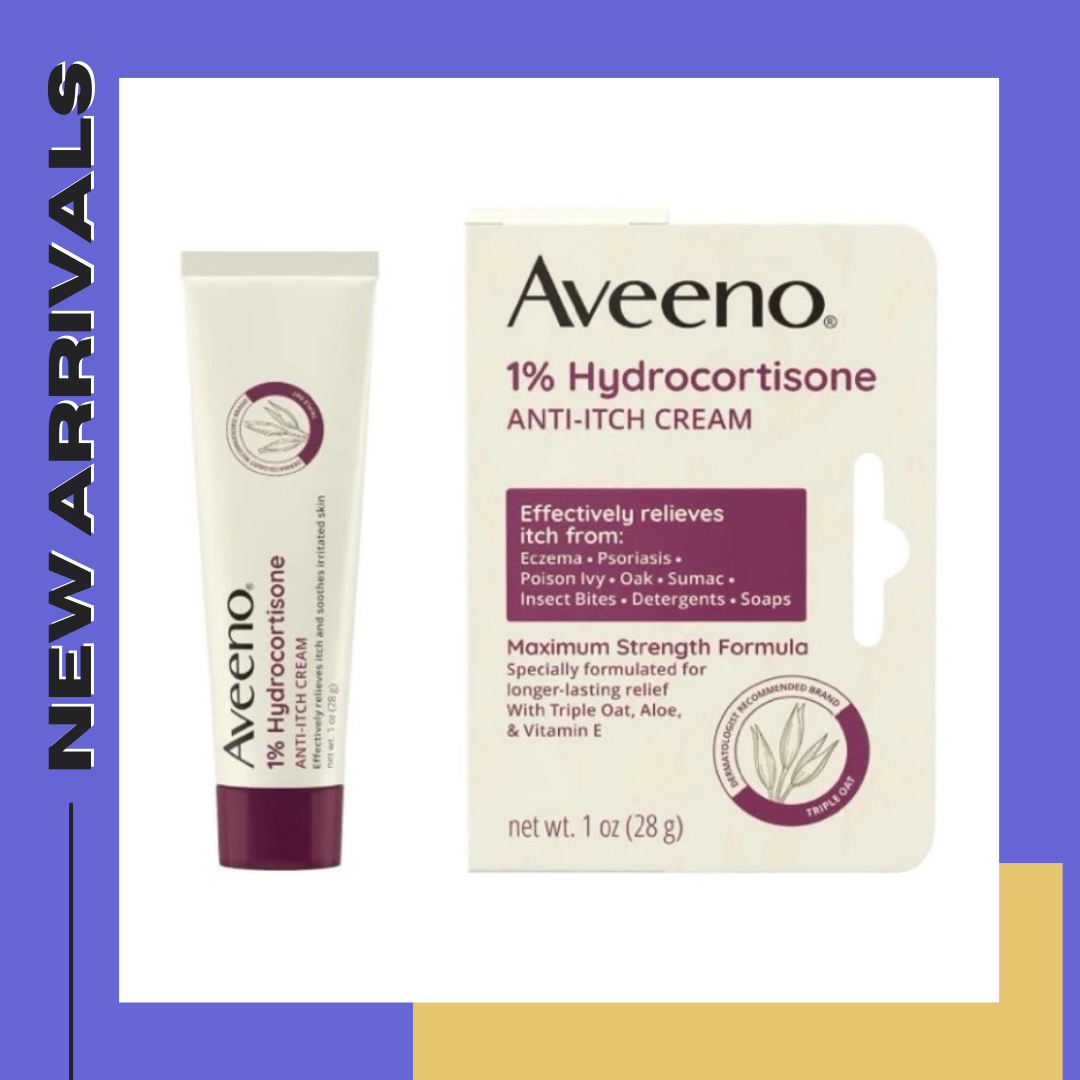 อวีโน ครีมแก้แพ้ คัน AVEENO Active Naturals 1% Hydrocortisone Anti-Itch Cream 1 oz 28g