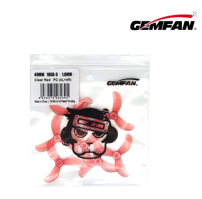 Gemfan 1608-3 40mm 3-Blade Whoop Propeller (1mm - 1.5mm Shaft - 1ถุง 8ใบ สุ่มสี)