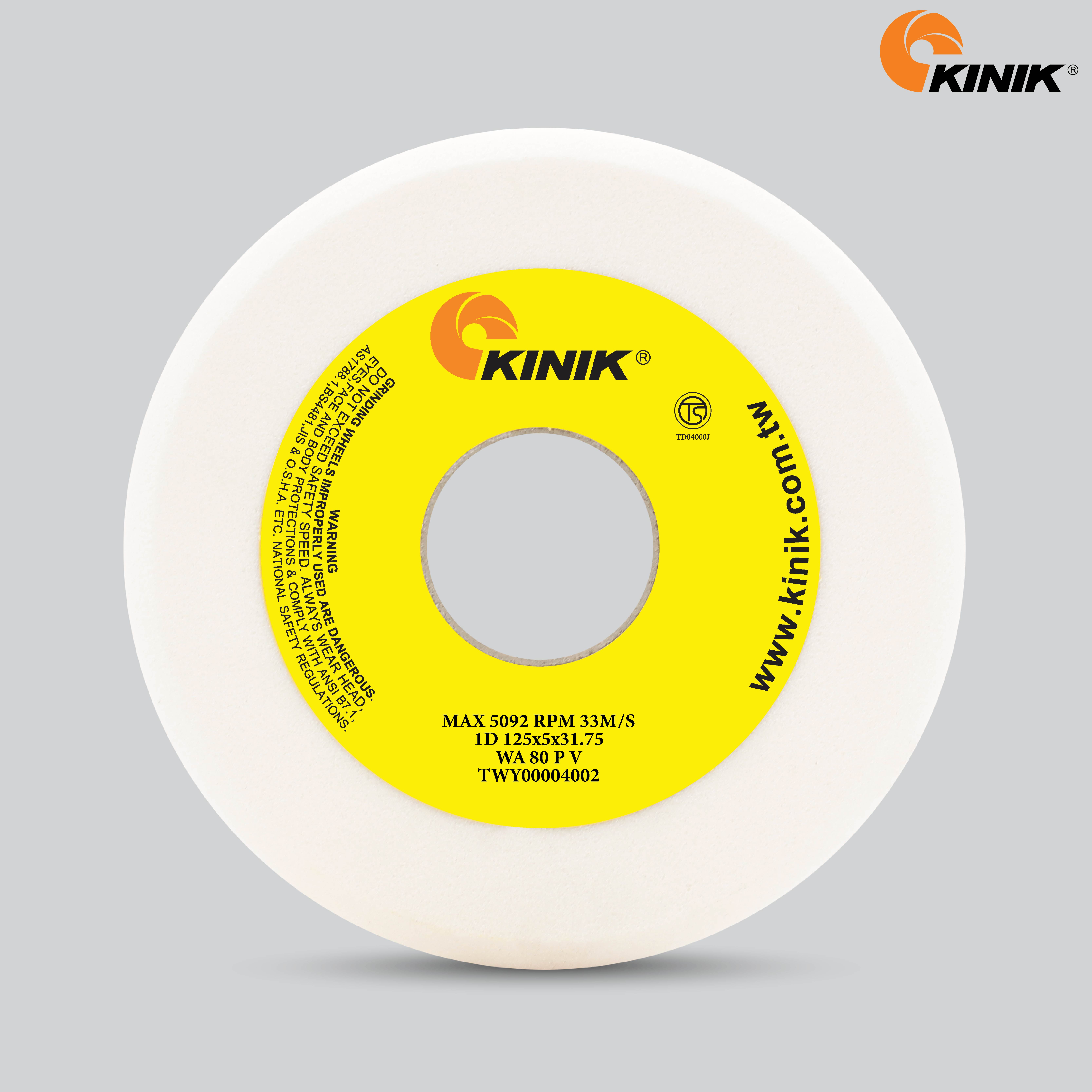 หินเจียรใบเลื่อย KINIK WA80PV1D 125x5x31.75 mm.