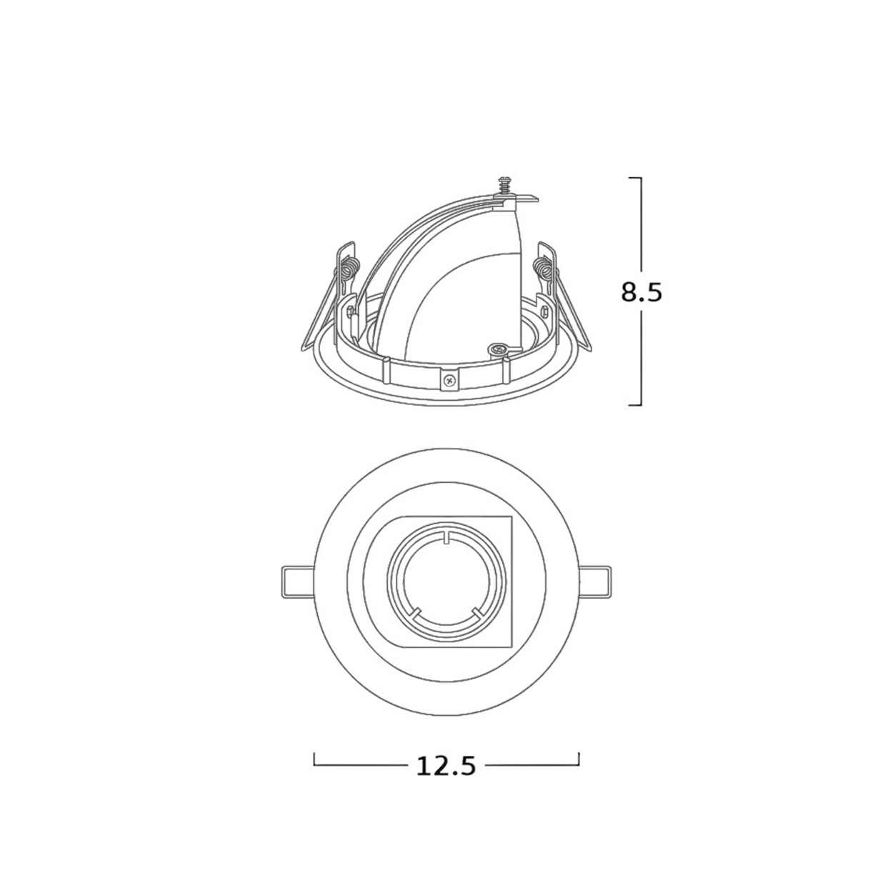โคมไฟดาวน์ไลท์ ปรับได้ Recessed Downlight Pop up Adjustable 360° Aluminum IP20