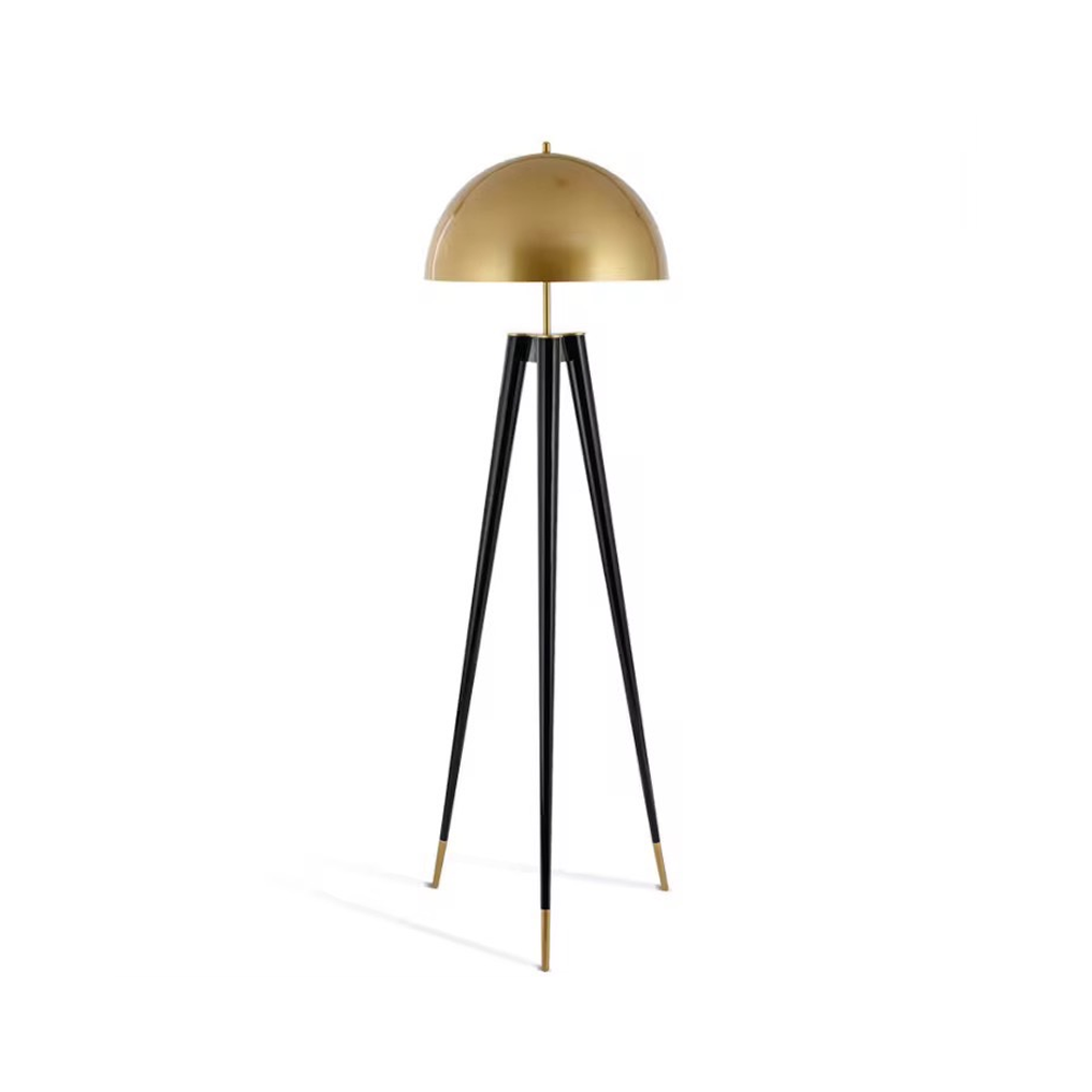 โคมไฟตั้งพื้นหัวโคมทรงโดม Dome Shade Floor Lamp Iron Black + Gold LED E27x2