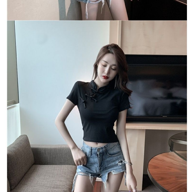 เสื้อยืดแขนสั้นเซ็กซี่ กี่เพ้า เสื้อตรุษจีน CN2325
