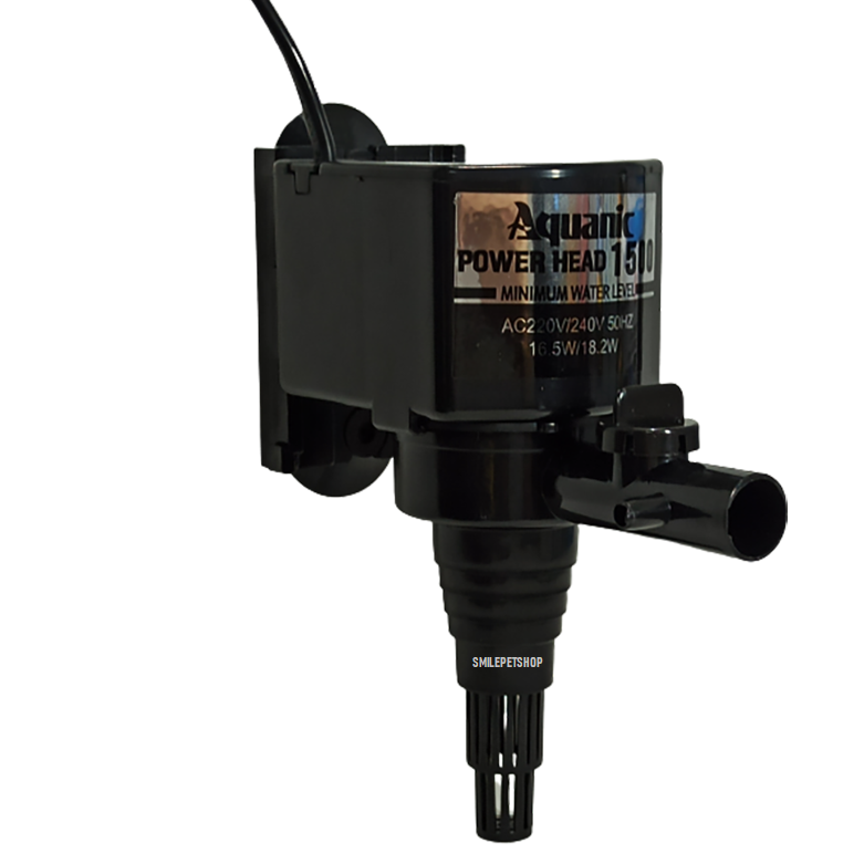 AQUANIC-1500(ปั๊มน้ำพร้อมกระบอกกรอง ช่วยกรองน้ำใส หมุนเวียนน้ำ เหมาะสำหรับตู้ปลา 30-48 นิ้ว ความแรง 1600 L/Hr)