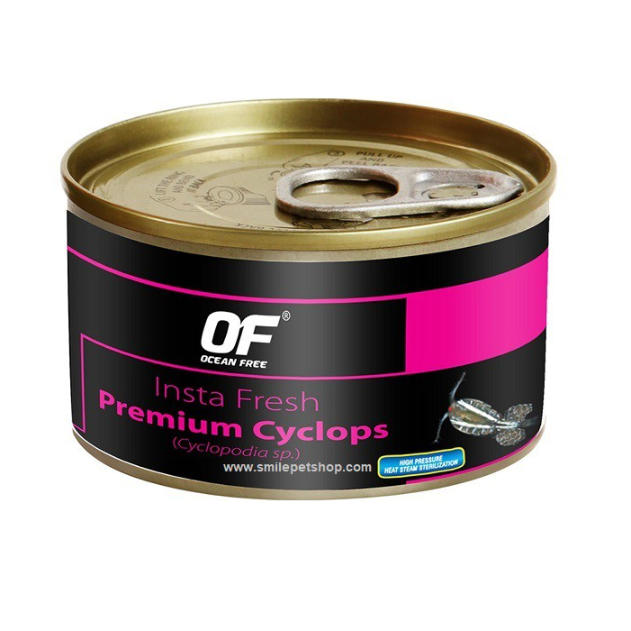 OF Insta Fresh Cyclops 100 g.(ไซคลอปสดบรรจุกระป๋อง โปรตีนสูง 59% ใช้เลี้ยงลูกปลา ปลาขนาดเล็ก ปลาทะเล ก้นตู้ โตไว เร่งสี)