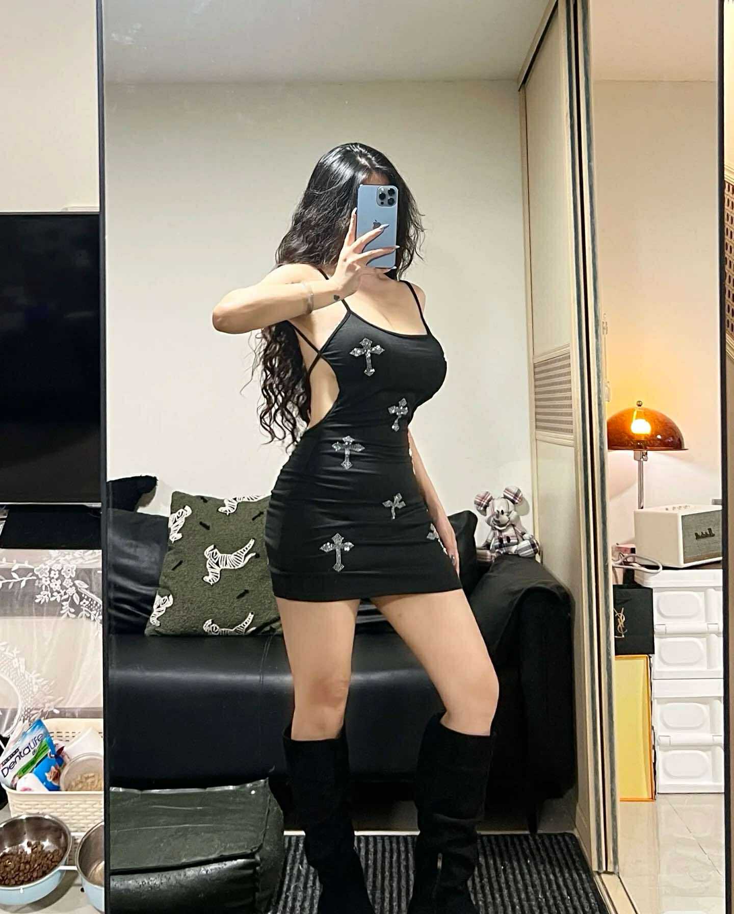 ชุดเดรสสายเดี่ยว ฝังเพชร GB76905 พร้อมส่งด่วนในไทย