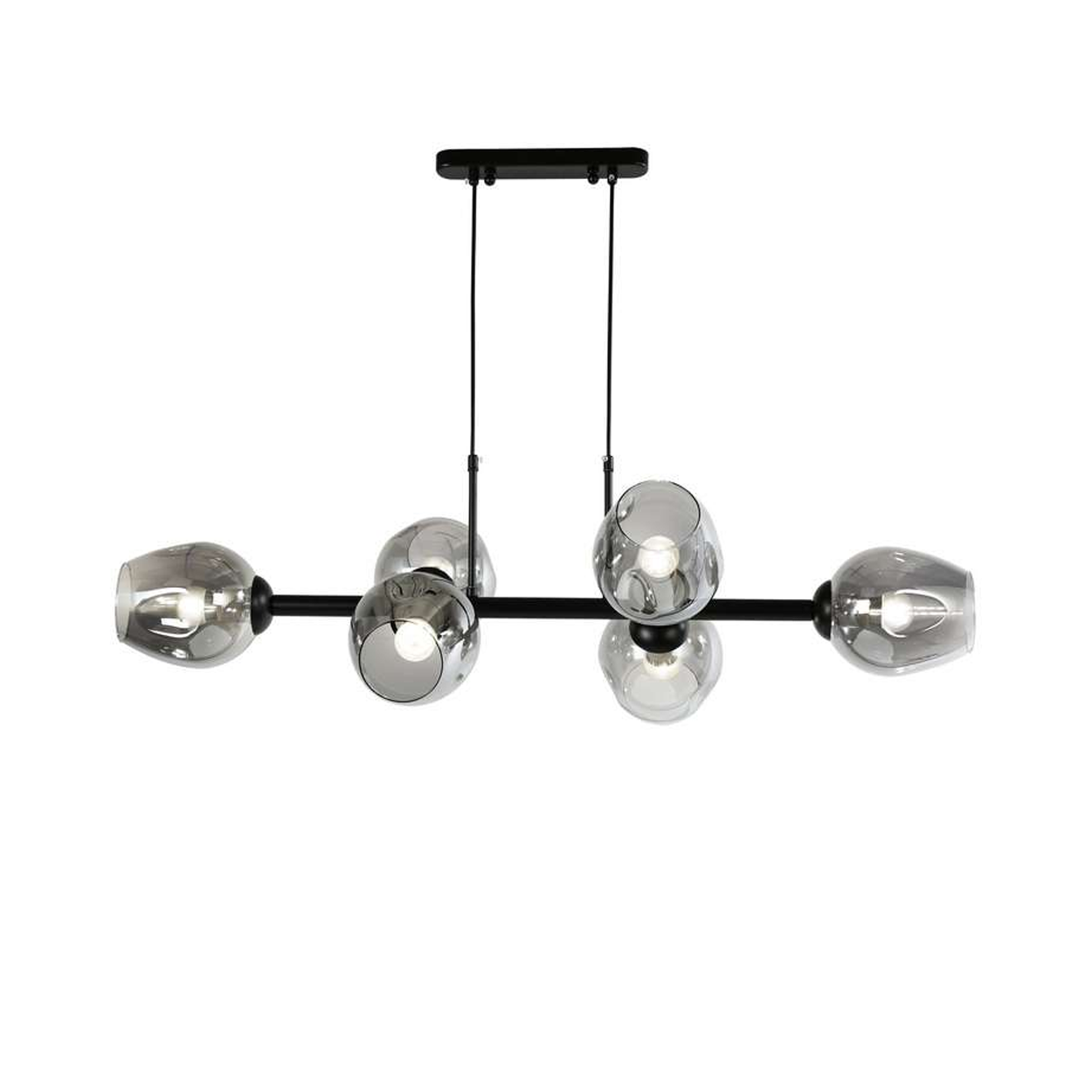 โคมไฟช่อ โคมไฟแขวนเพดาน Pendant lamp Steel + Glass Shade E27x 6