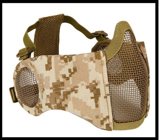 หน้ากากตะแกรงผ้า ครึ่งหน้า มีที่ปิดหู