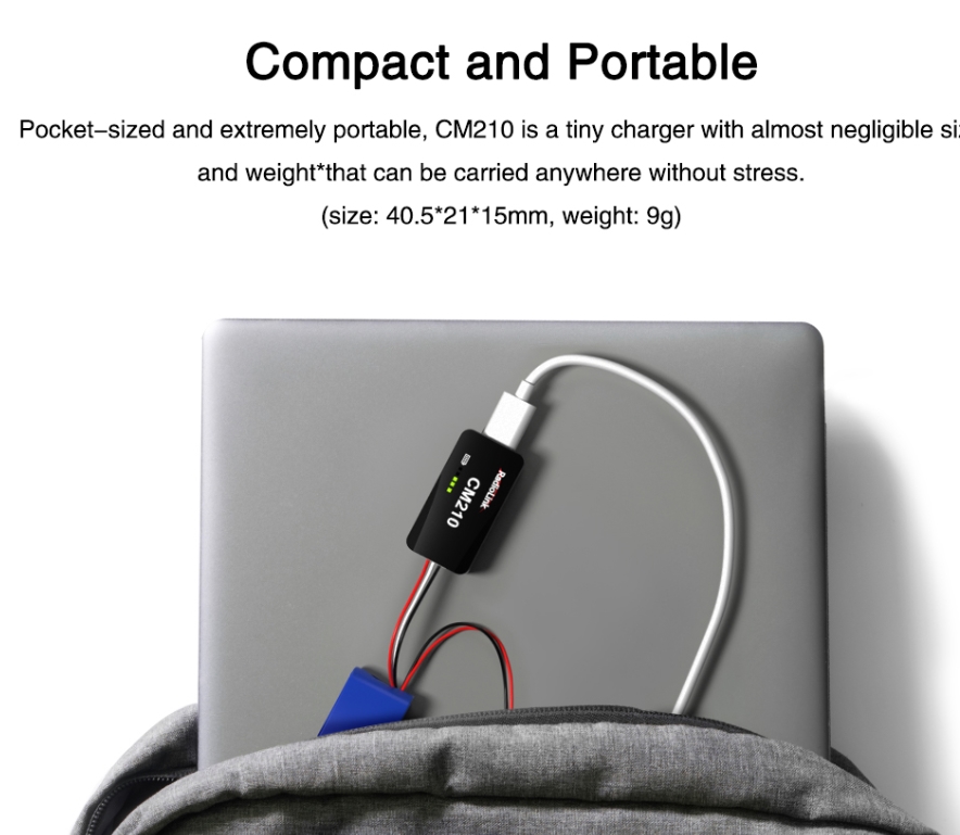 Radiolink CM210 20W 1.5A Faster 2S 7.4V LiPo Battery Balance Charger USB Type-C Connector