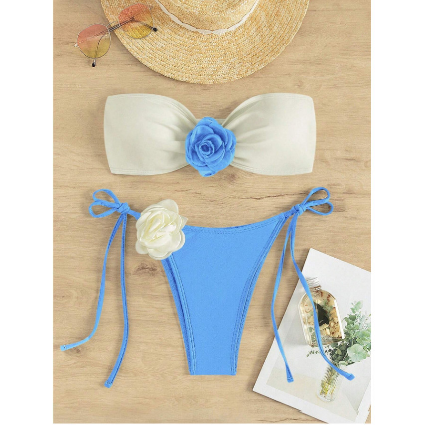 บิกินี่ชุดว่ายน้ำ 3D สามมิติดอกกุหลาบ สไตล์แฟชั่นเซ็กซี่