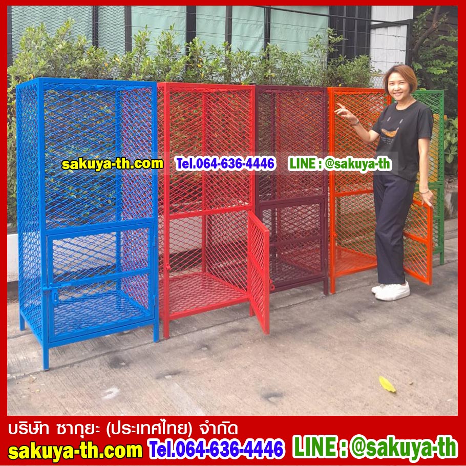 ตะแกรงทิ้งขยะขนาดใหญ่แบบมีประตู