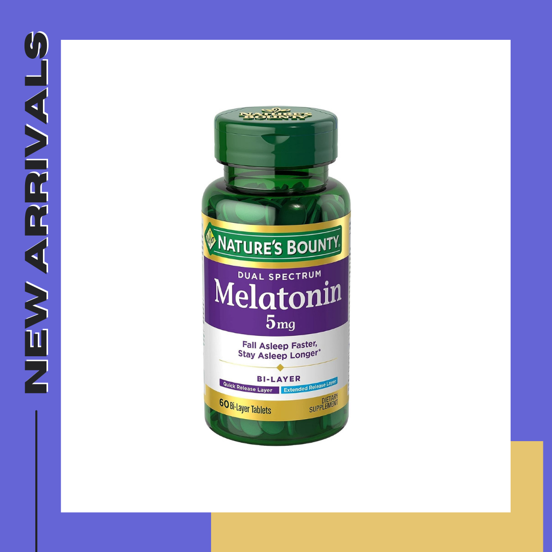 Nature's Bounty Dual Spectrum Bi-Layer Melatonin 5 mg Tablets - 60 Count ตัวช่วยนอนแบบเข้มข้น
