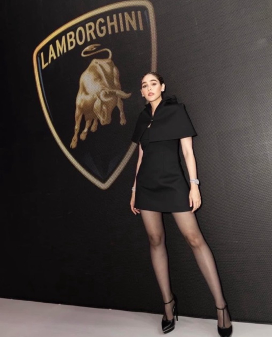 🧧 M 🧧 RAMI-PAPHA เดรสสีดำดีไซน์เรียบหรูมาคู่กับ++ ผ้าคลุมไหล่ ดีเทลคอปก