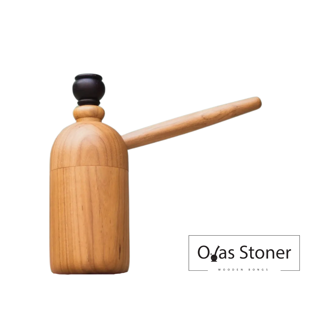 ตุ้งก่า บ้องไม้สัก กลม ไซส์กลาง - Bubbler Medium - ไม่มีค่าจัดส่งเพิ่ม