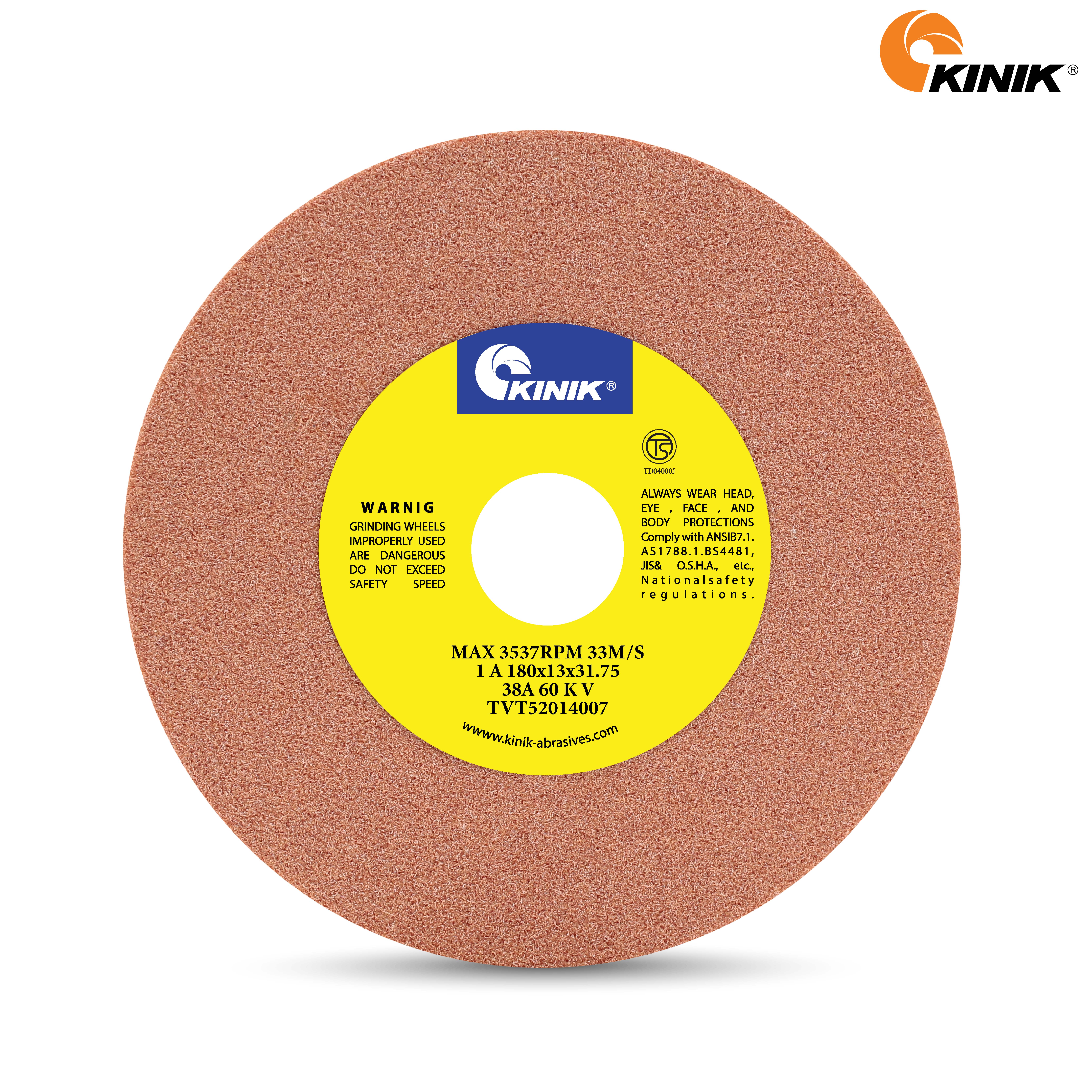 หินเจียร KINIK 38A60KV1A 180x13x31.75 mm.
