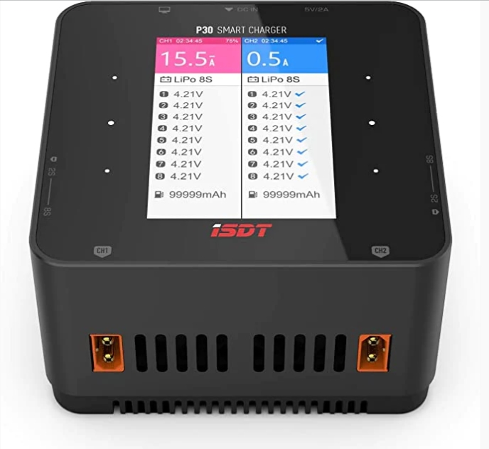 ISDT P30 DC 1000W x 2/30A x 2 Dual Channel Bluetooth Lipo Battery Charger