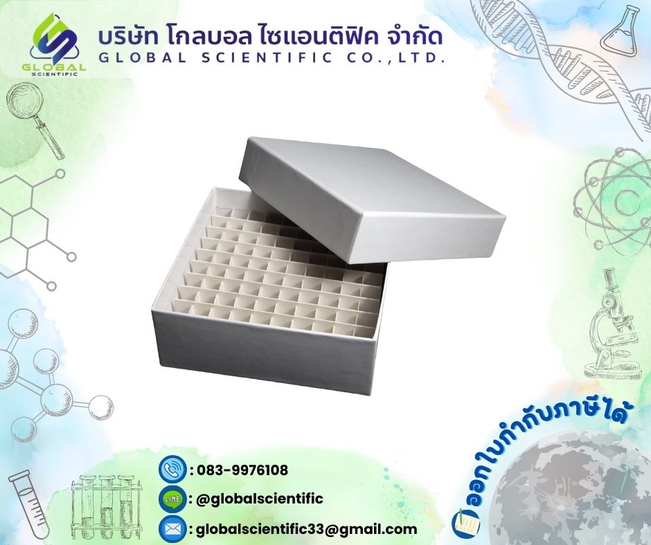กล่องกระดาษสำหรับใส่ไครโอทิวบ์ ขนาด 100ช่อง Cryotube Box, 100holes , Paper