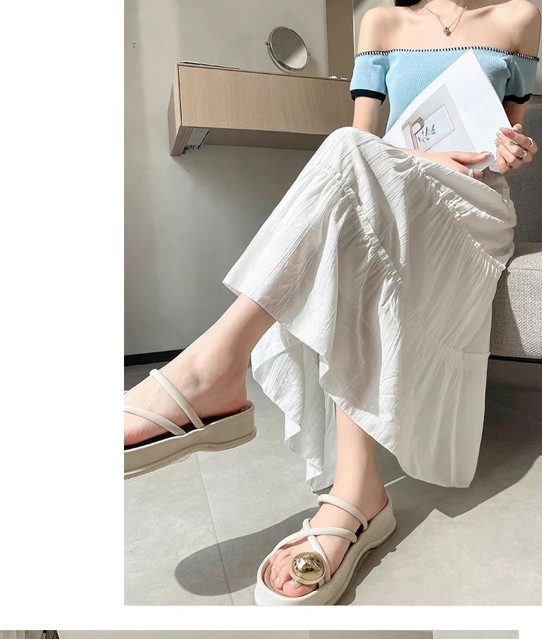 ส่งด่วนในไทย กระโปรง ซับในกางเกง แต่งระบายมินิโบว์ พร้อมส่ง JB018