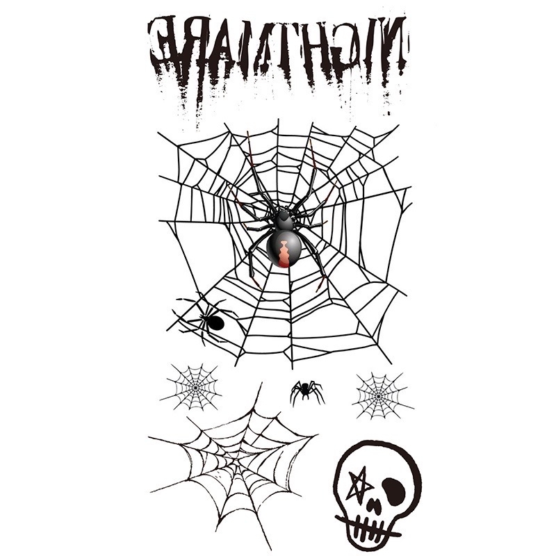 ส่งด่วนในไทย Halloween แทททู สติ๊กเกอร์ TATTOO เลือดปลอม ฮาโลวีน กันน้ำสีคมชัด เลือกแบบได้