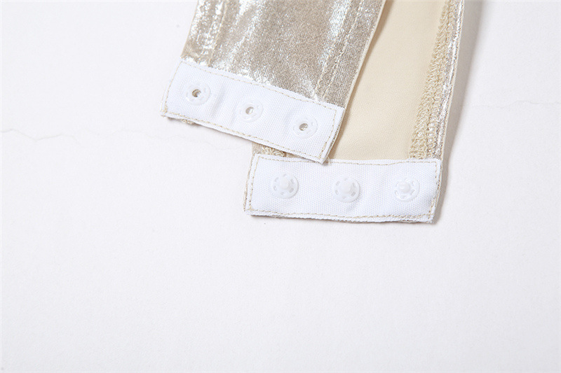 เสื้อครอป บอดี้สูท สีเงาเมทัลลิค CN28378 พร้อมส่งในไทย