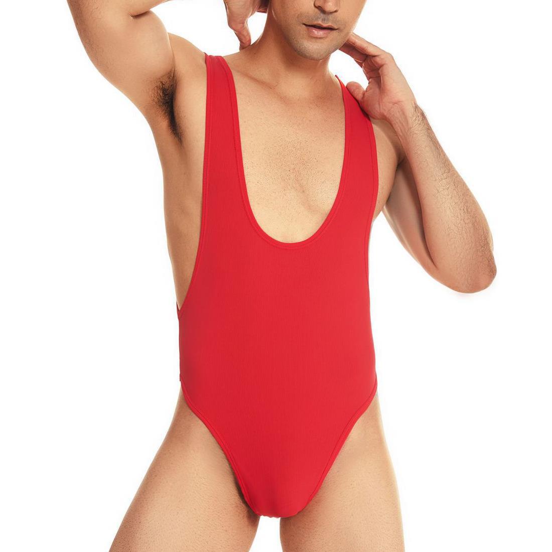 Sexyboy บอดี้สูทชาย สีดำ / สีแดง SB924