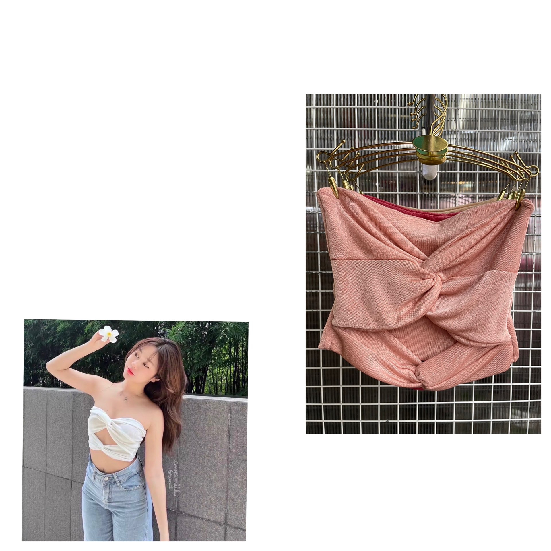 เสื้อสายเดี่ยว เสื้อครอปแฟชั่น สินค้าพร้อมส่ง