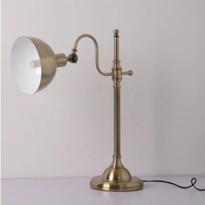 โคมไฟตั้งโต๊ะ Table lamp Steel in Gold lamp shade Adjustable E27