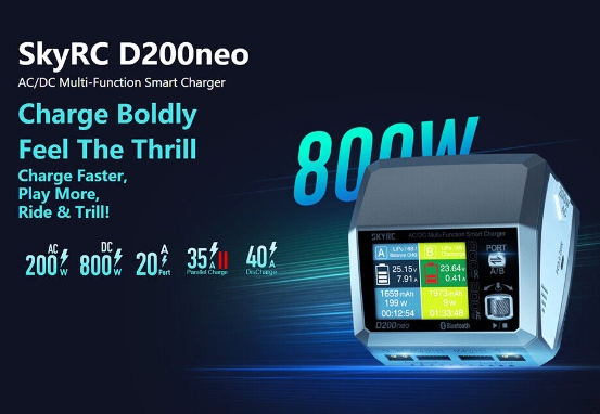 SkyRC D200neo AC 200W DC 800W Multi-Function ที่ชาร์จแบบลิโพ 20A*2 LiPo/LiHV/LiFe/LiIon Charger
