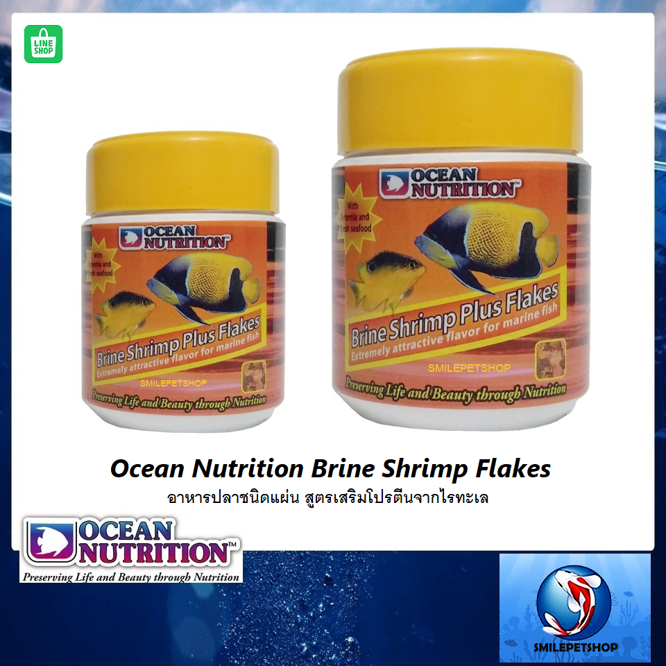 Ocean Nutrition Brine Shrimp Flakes (อาหารปลาชนิดแผ่น สูตรเสริมโปรตีนจากไรทะเล)