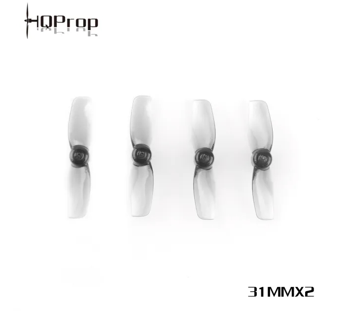 HQProp Micro Whoop Prop 31MMX2 Grey (2CW+2CCW)-Poly Carbonate-1MM Shaft 1ถุง 4ใบ
