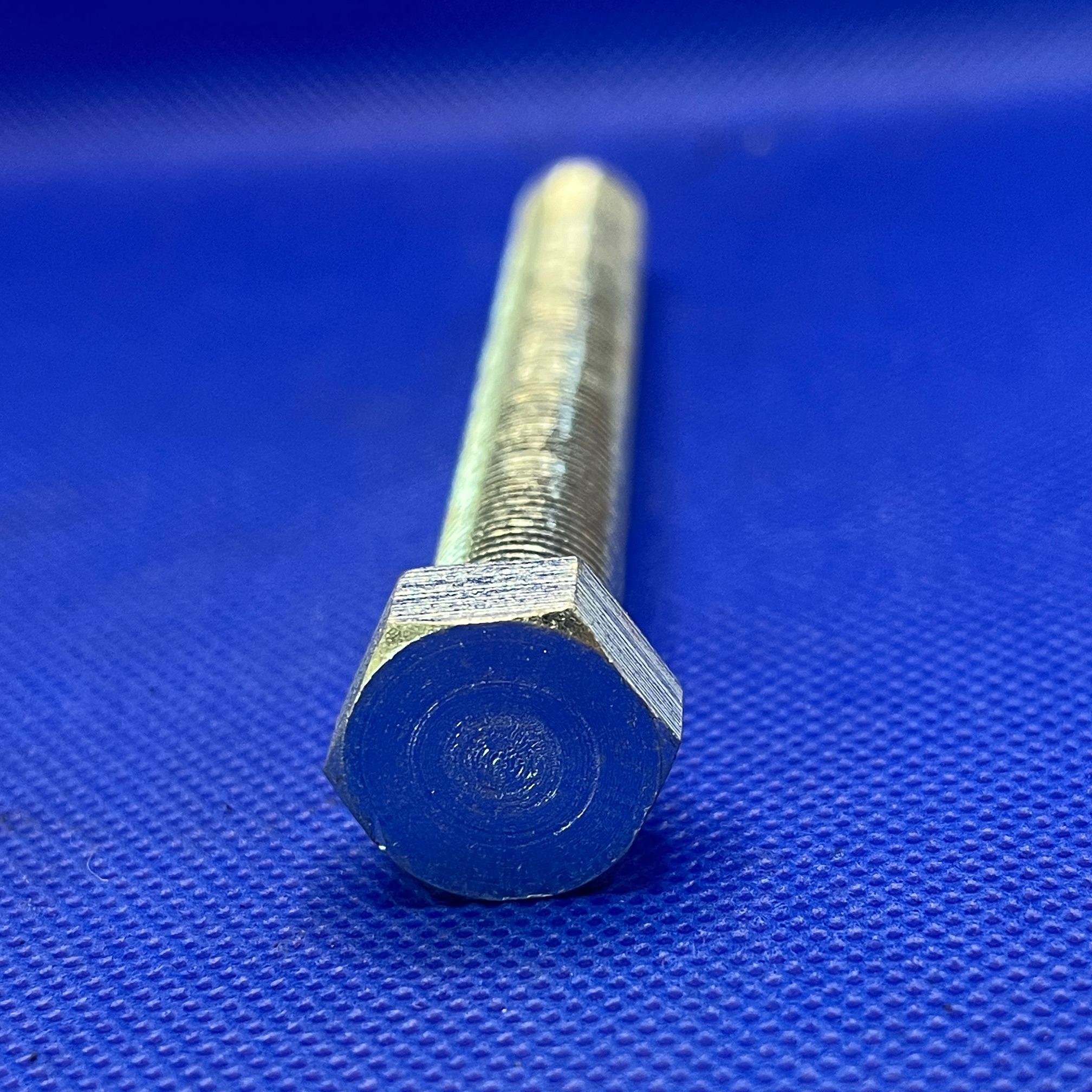 สกรูหัวเหลี่ยมมิลขาว M12x100mm เกลียว 1.25 เกลียวตลอด เกรด 8.8 ชุบซิงค์