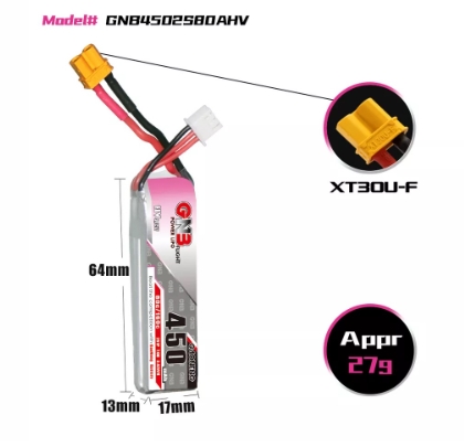 แบต GNB 2เซล 300-900mah HV PH2.0 XT30 PH2.0 3PIN แบตสำหรับ RC รถ เรือ เครื่องบิน โดรน หุ่นยนต์ มีให้เลือกหลายขนาดความจุ