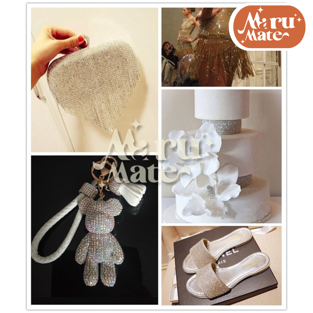 โซ่เพชร เพชรเส้น โซ่คริสตัล (10 เมตร) เพชรแต่งเล็บ สําหรับตกแต่งเล็บ DIY สําหรับเย็บผ้า สําหรับทําเครื่องประดับ โซ่เพชรติดเล็บ เพชรเส้นติดเล็บ โซ่เพชรแต่งเล็บ งานฝีมือ คริสตัล 3D