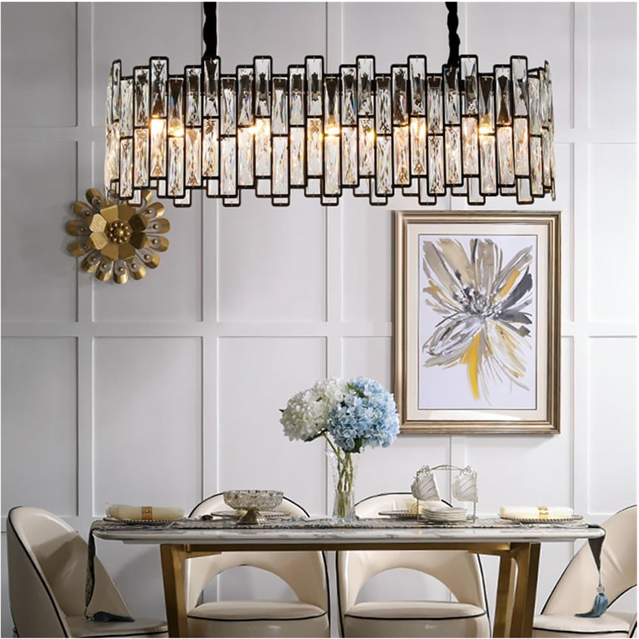 โคมไฟระย้า คริสตัล Chandelier crystal Steel + Crystal LED E14