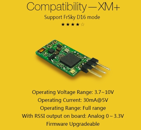 FrSky XM + Micro D 16 PWM SBUS Full Range Receiver UP TO 16 CH