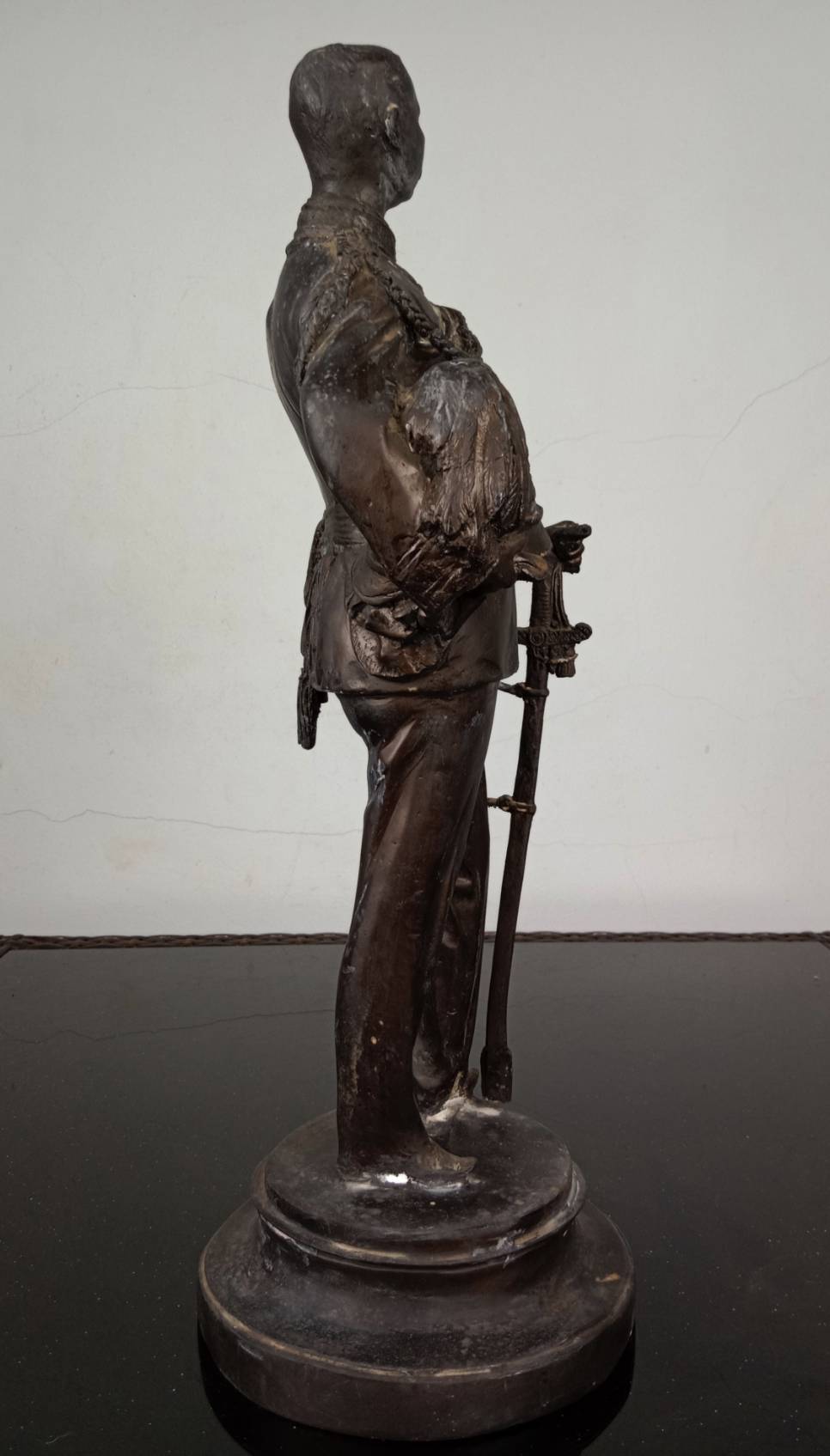 546.พระบรมรูปหล่อในหลวงรัชกาลที่5 พระบาทสมเด็จพระปรมินทรมหาจุฬาลงกรณ์ พระจุลจอมเกล้าเจ้าอยู่หัว ประทับยืน ฐานกลม