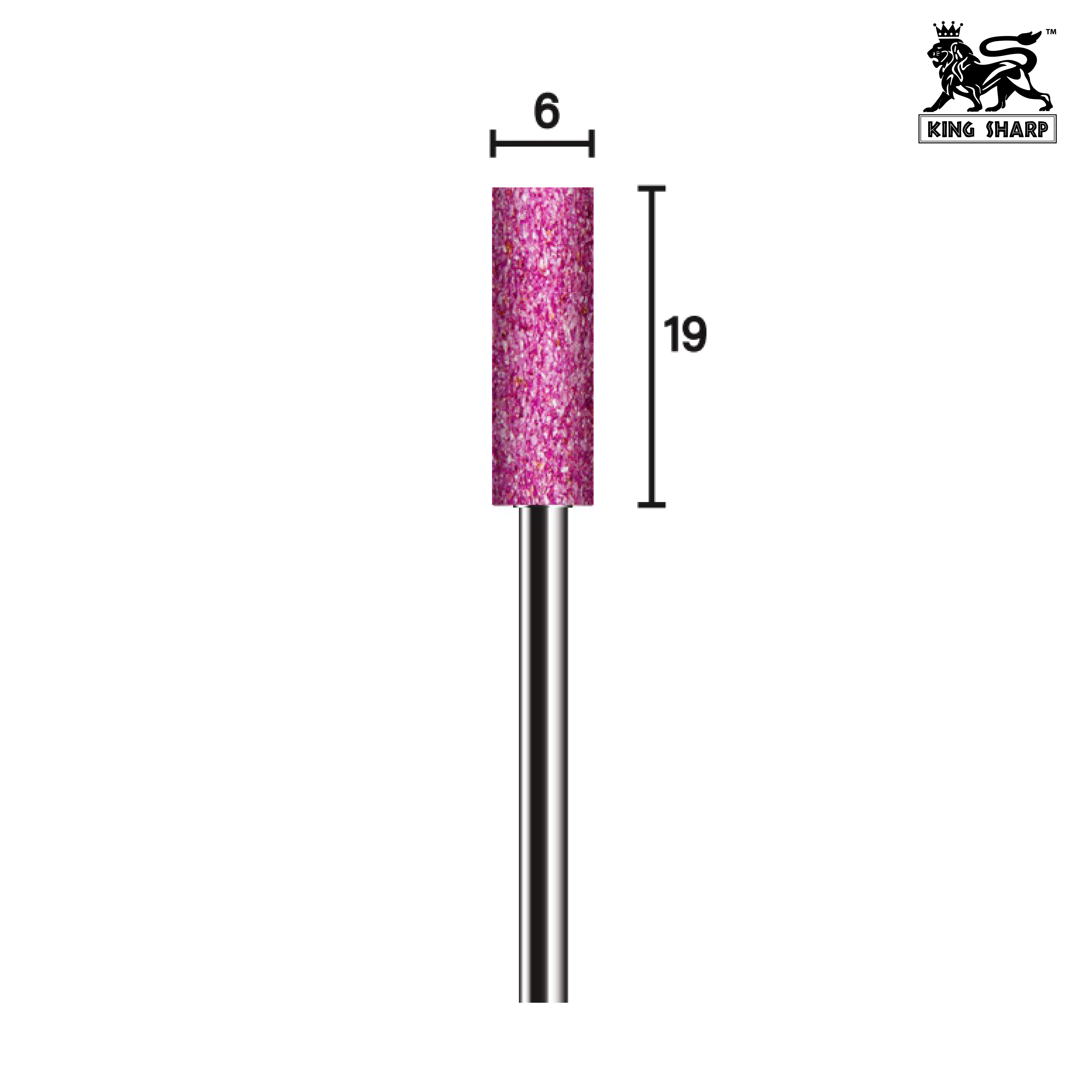 หินเจียรมีแกน KINGSHARP WS163 PA80QV40 6x19x3 mm.